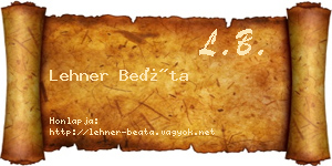 Lehner Beáta névjegykártya