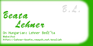 beata lehner business card